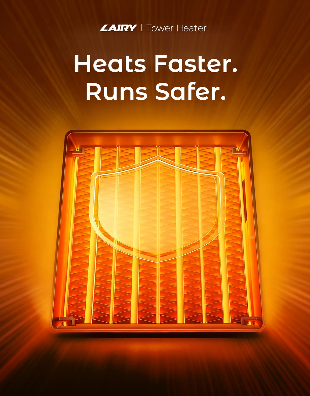 24Inch Space Heater for Indoor Use, 1500W Fast Electric Ceramic Tower Heaters with Thermostat,3 Modes, Eco, Black